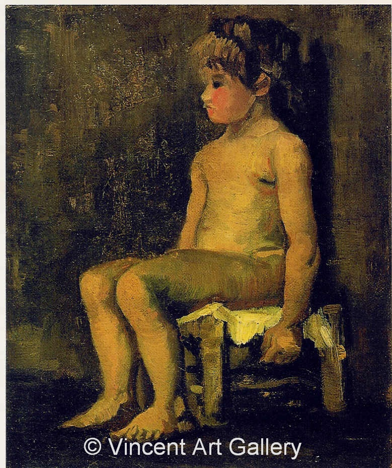 JH1045, Nude Study of a Little Girl, Seated